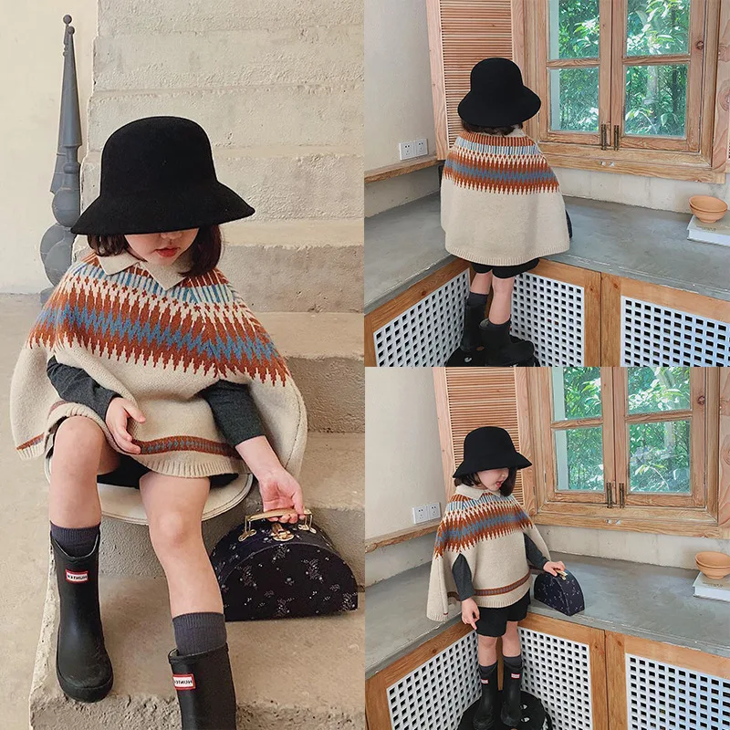Baby Clothing Knitting Patterns - Girls' Cape New Korean Children's Clothing