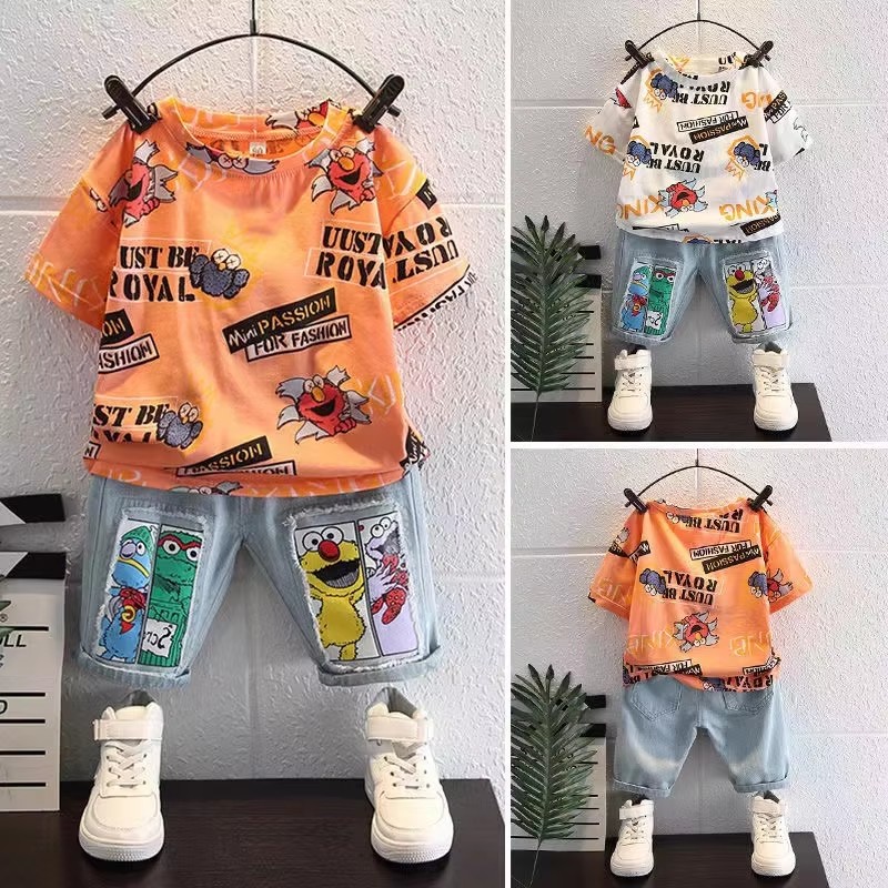 Cute Cartoon Print Short Sleev - Baby Clothing Drawing review and price