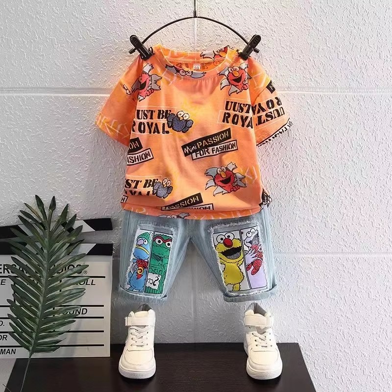 Cute Cartoon Print Short Sleev - Baby Clothing Drawing review and price