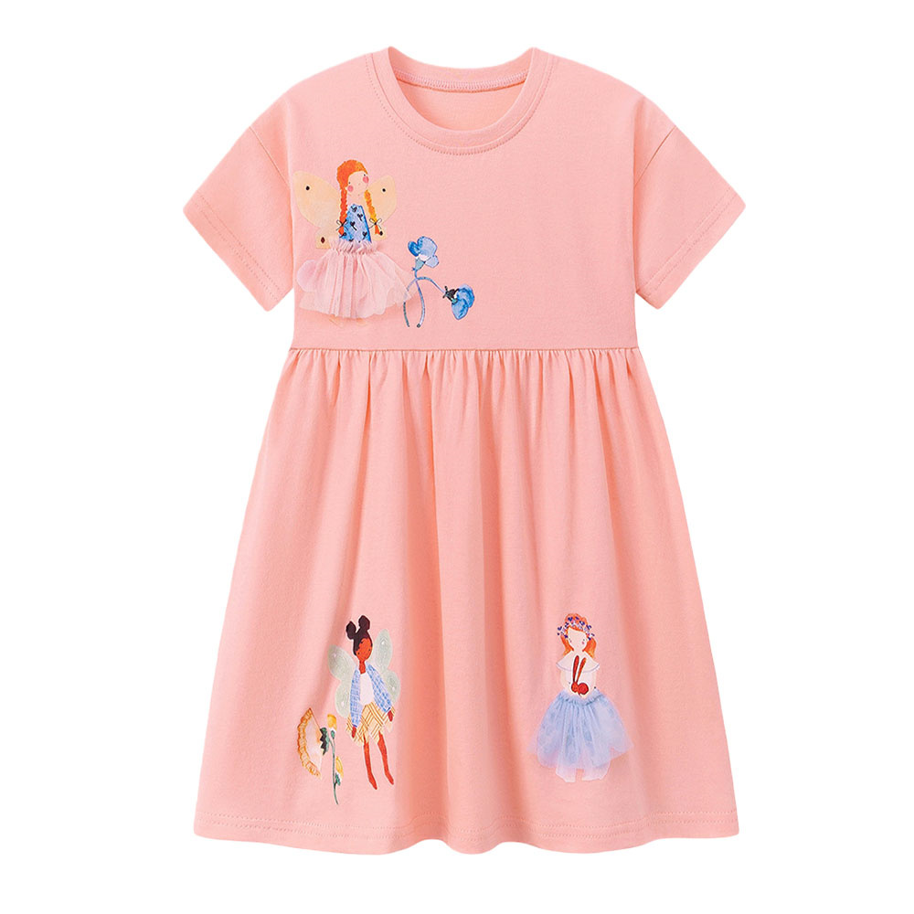 Summer Short Sleeve Girls Dres - Baby Clothing Drawing review and price