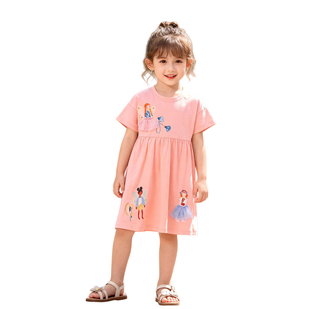 Summer Short Sleeve Girls Dres - Baby Clothing Drawing review and price