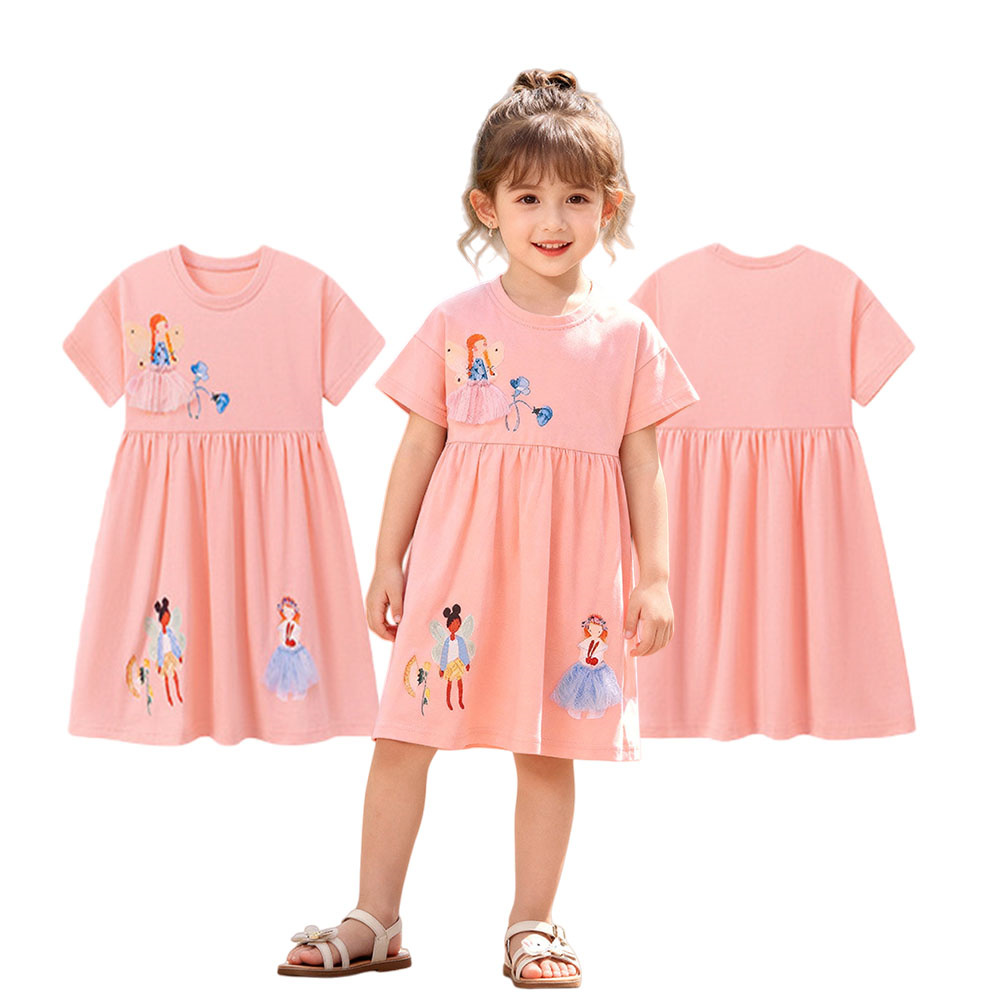 Summer Short Sleeve Girls Dres - Baby Clothing Drawing review and price