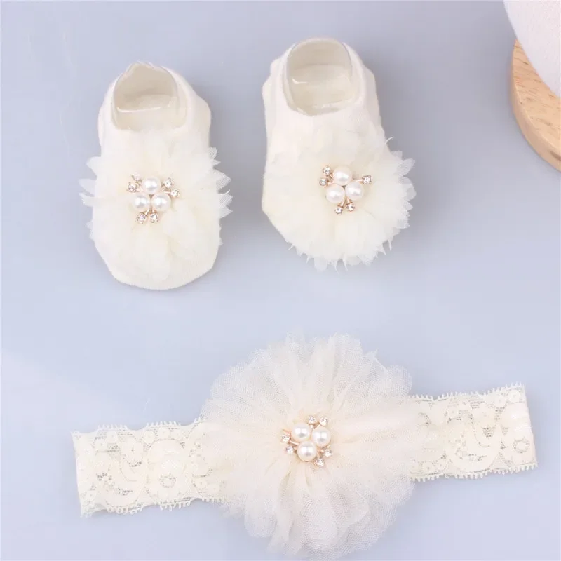 Lovely Pearl Bows Baby Headban - Toddler Sock Set review and price