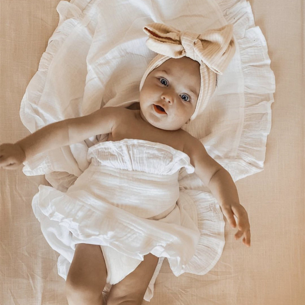 INS Ruffled Muslin Baby Swaddl - Baby Clothing Organic Cotton review and price